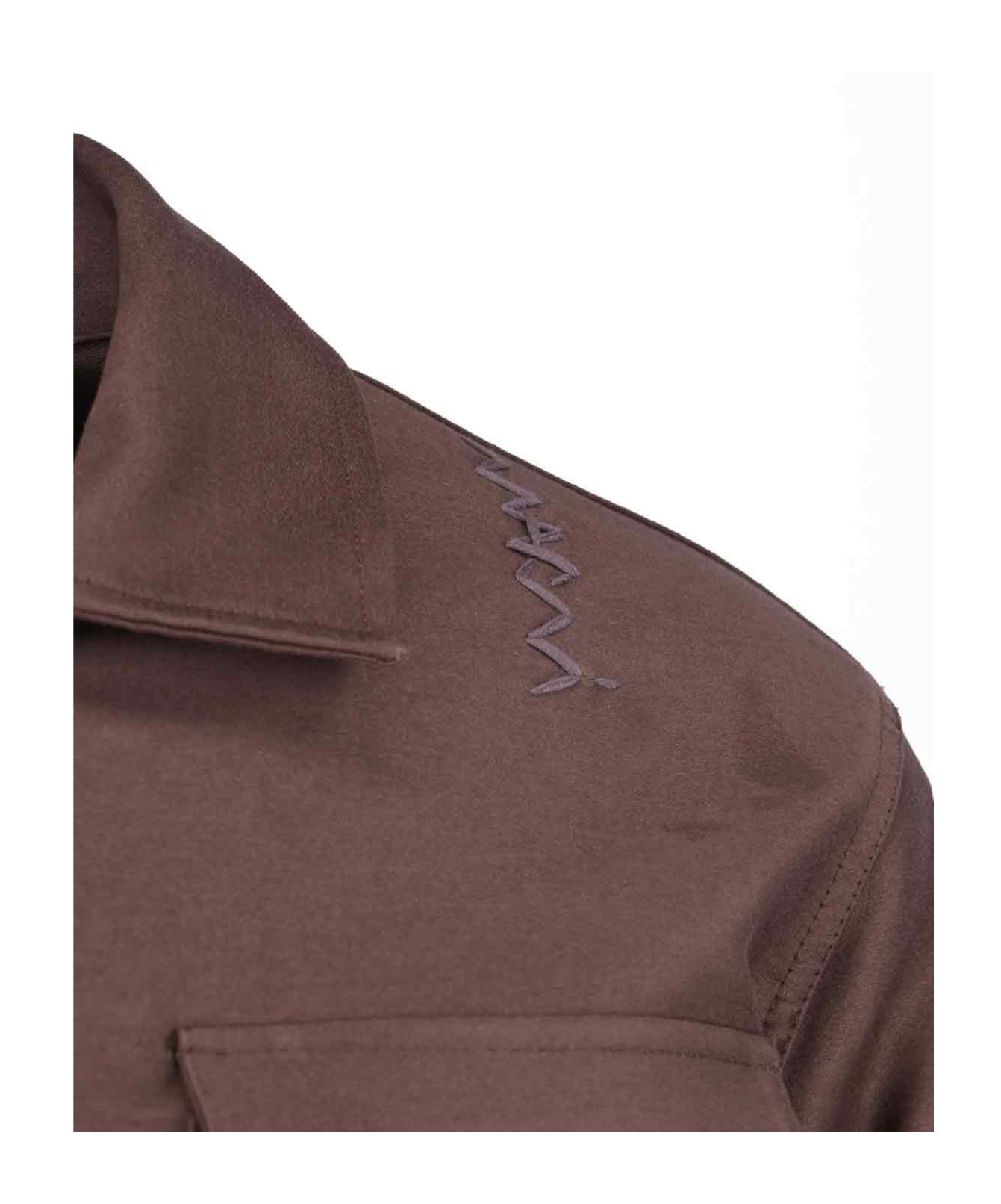 Marni Shirt With Chest Pockets And Long Sleeves In Brown