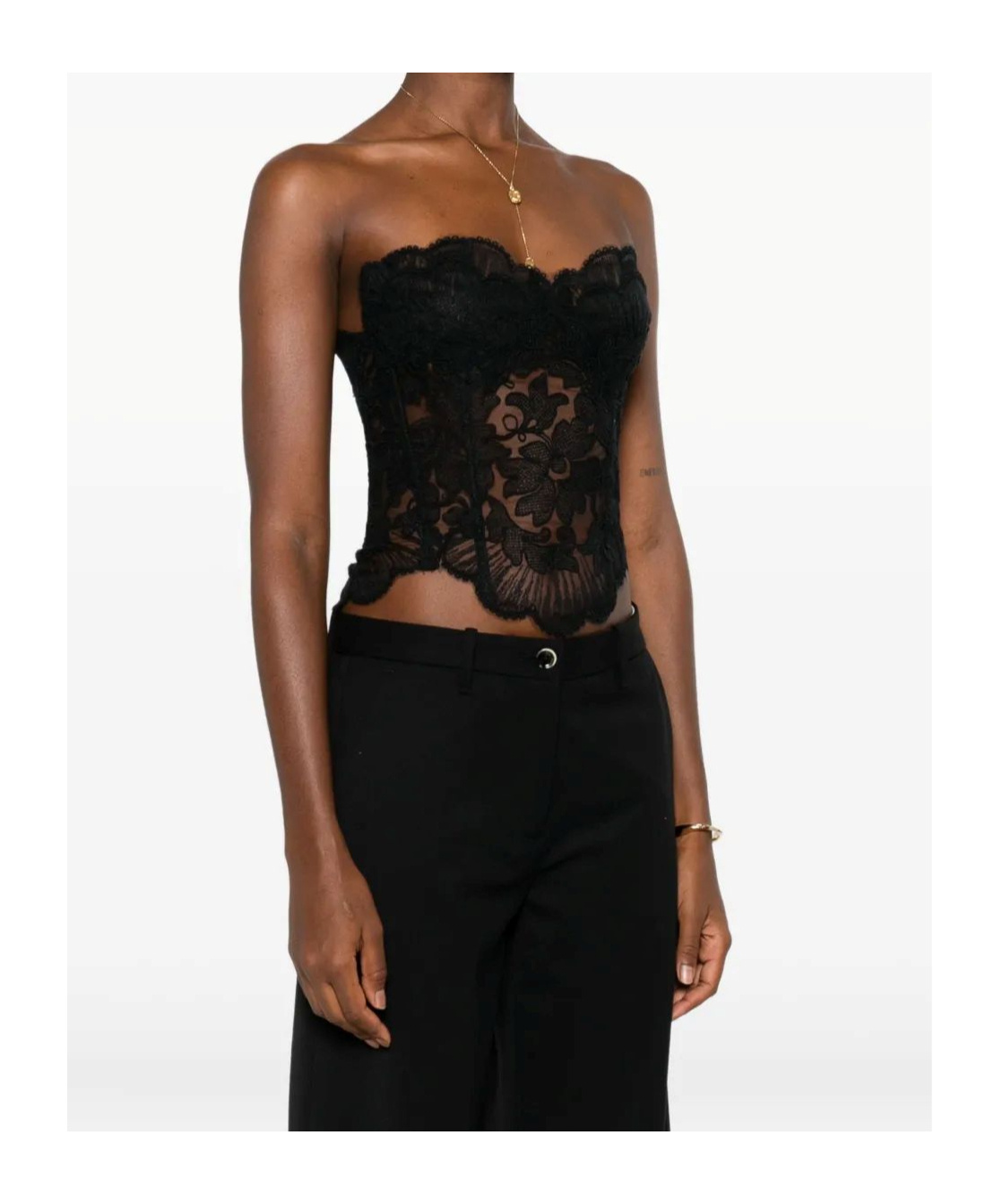 Ermanno Scervino Lace Corset Top In Black