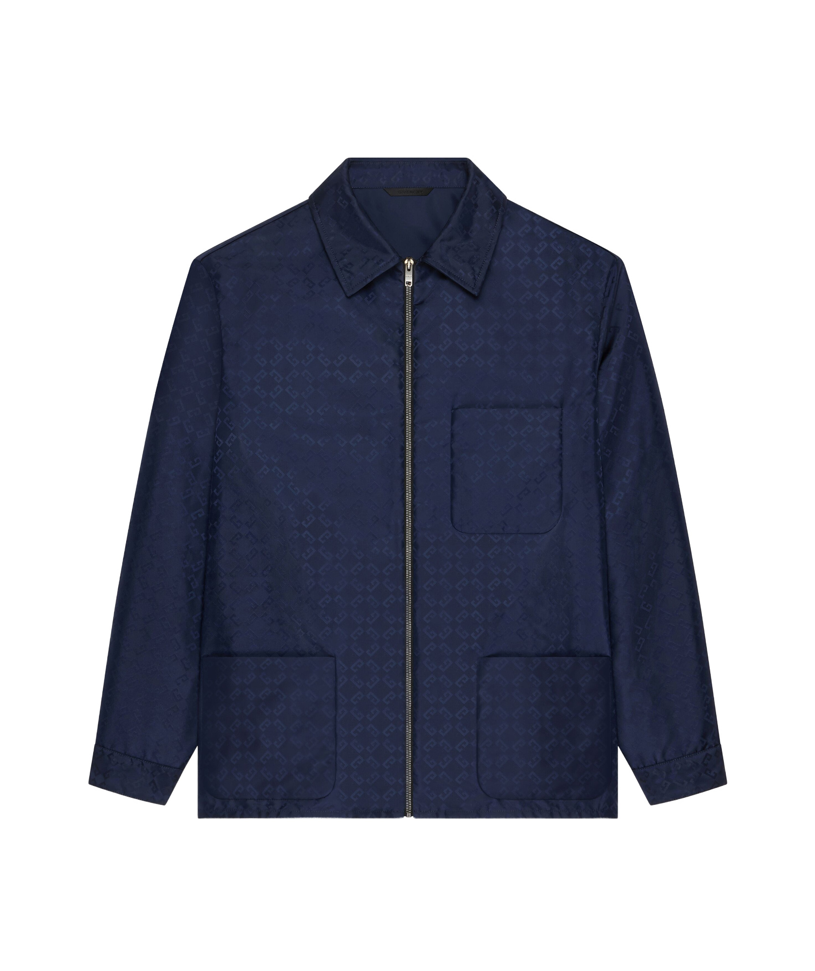 Givenchy Overshirt In Double Face Monogram 72 Jacquard In Blue