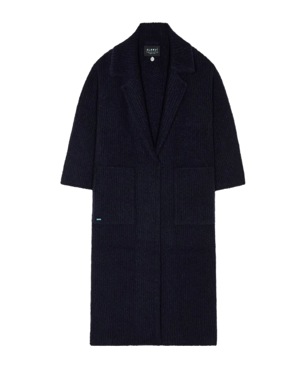 Alanui Finest Ribbed Coat In Black