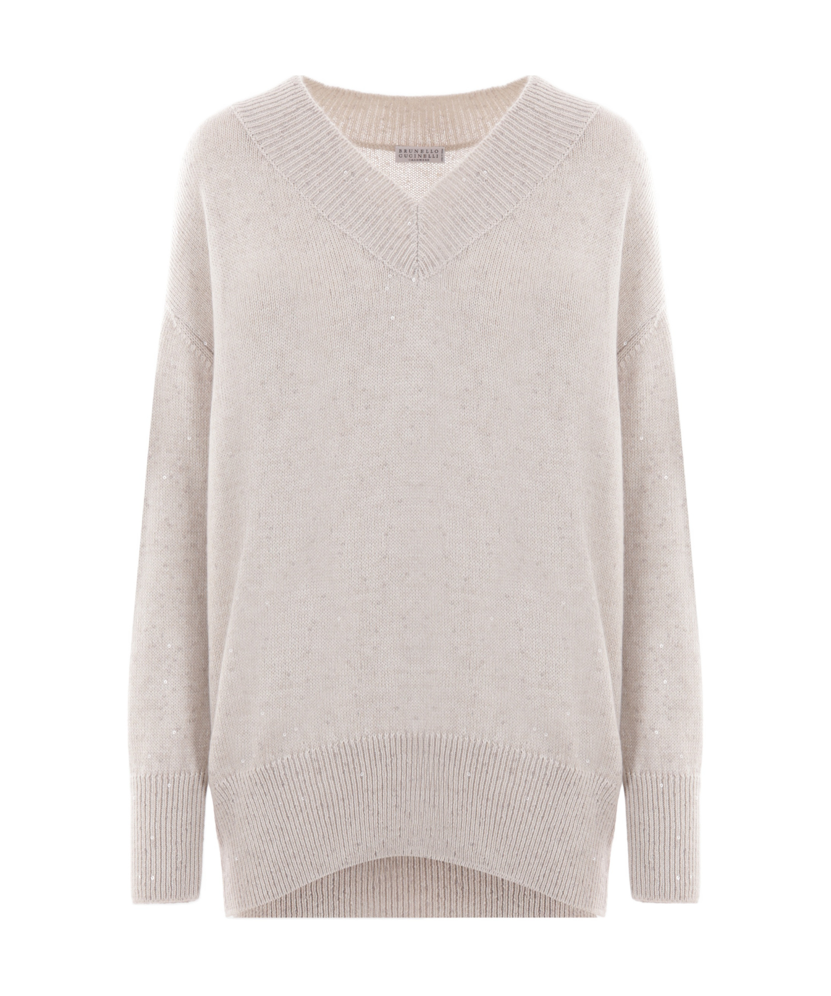 Brunello Cucinelli V-neck Long-sleeved Sweater In White
