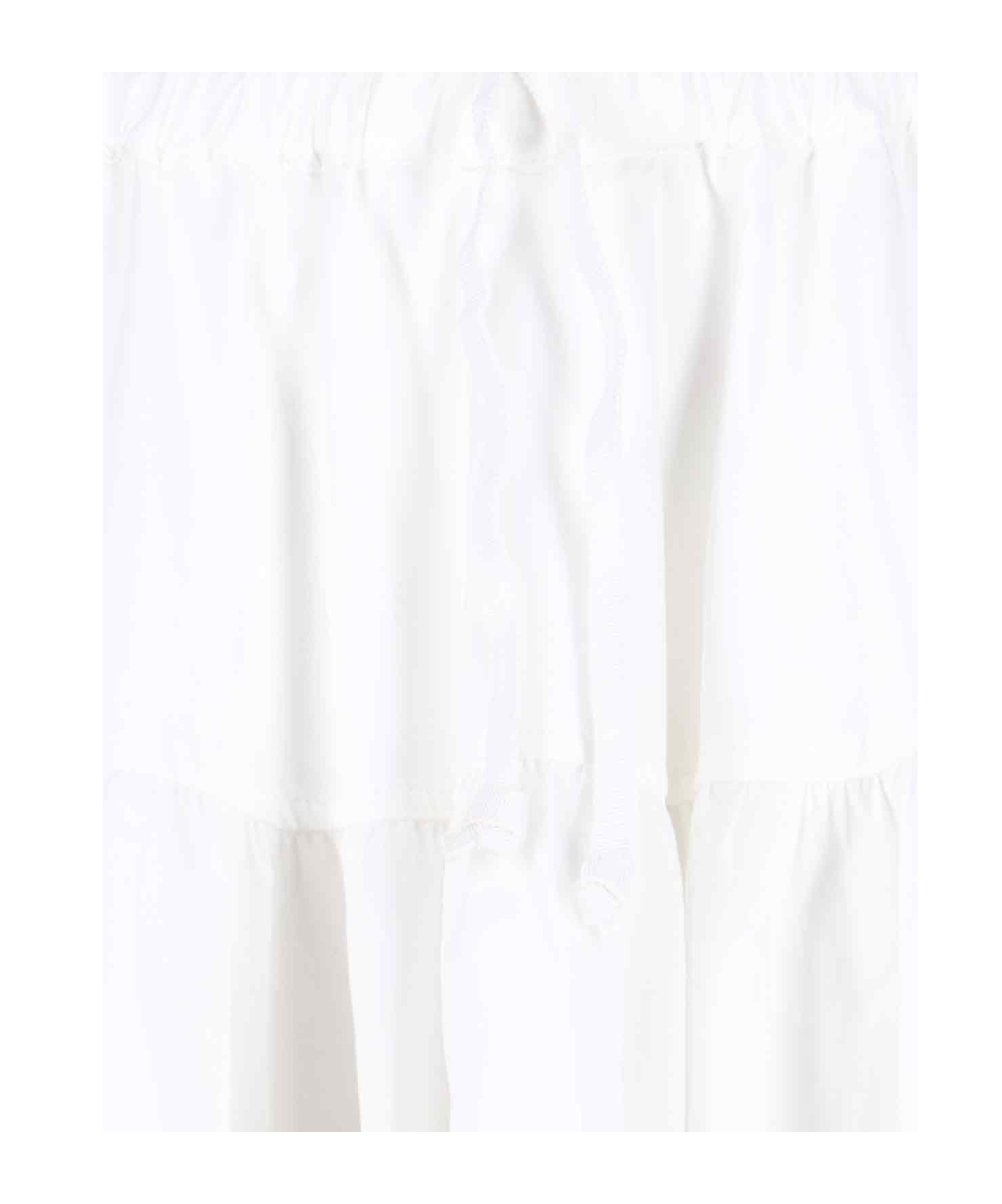 Patou Drawstring Flared Tiered Skirt In White