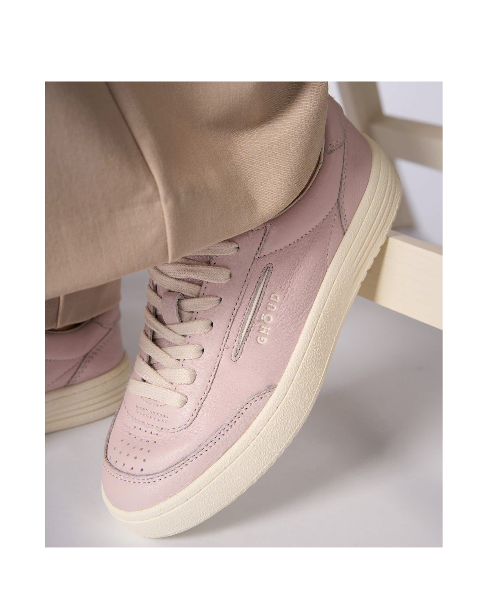 Ghoud Lace-up Low-cut Casual Shoes In Pink