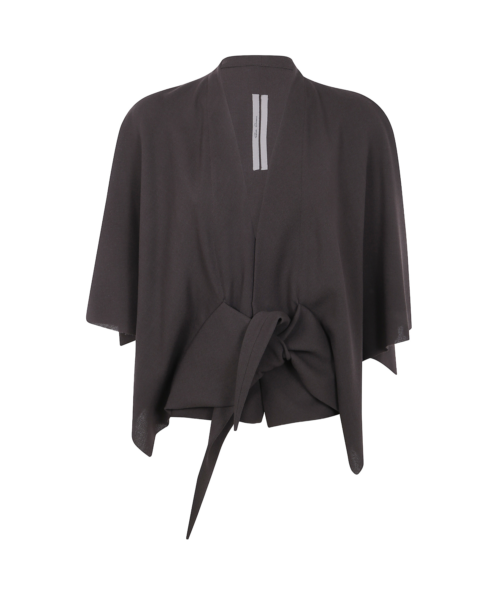 Rick Owens Tie-front Cape Top In Black