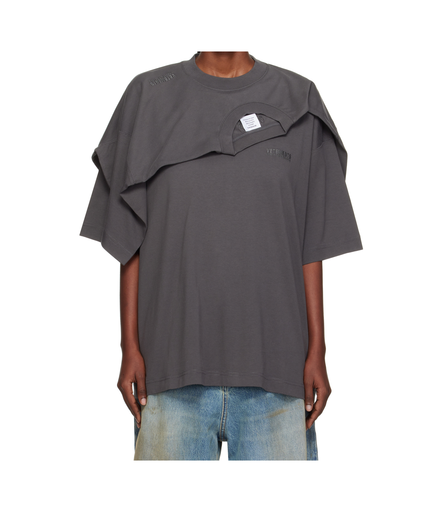 Vetements Double-layer T-shirt In Black