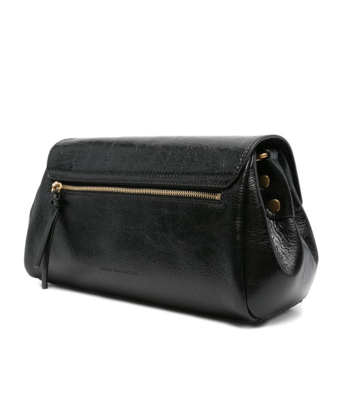 Dries Van Noten Buckle-fastening Leather Shoulder Bag In Black