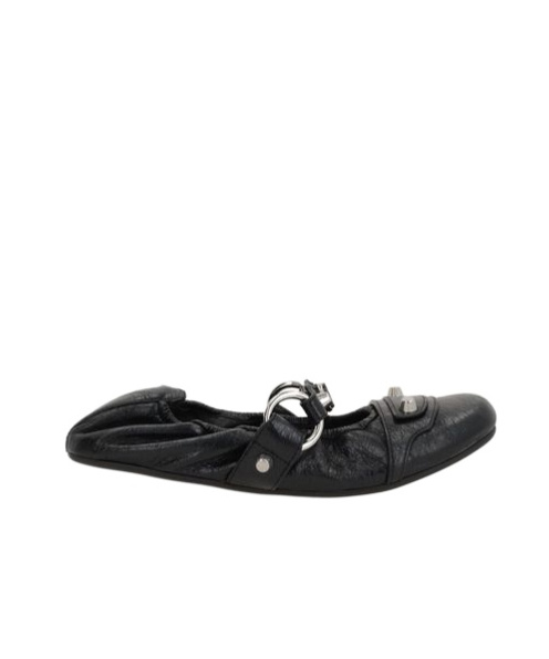 Balenciaga Black Lamb Leather Shoes With Striking Metallic Accents