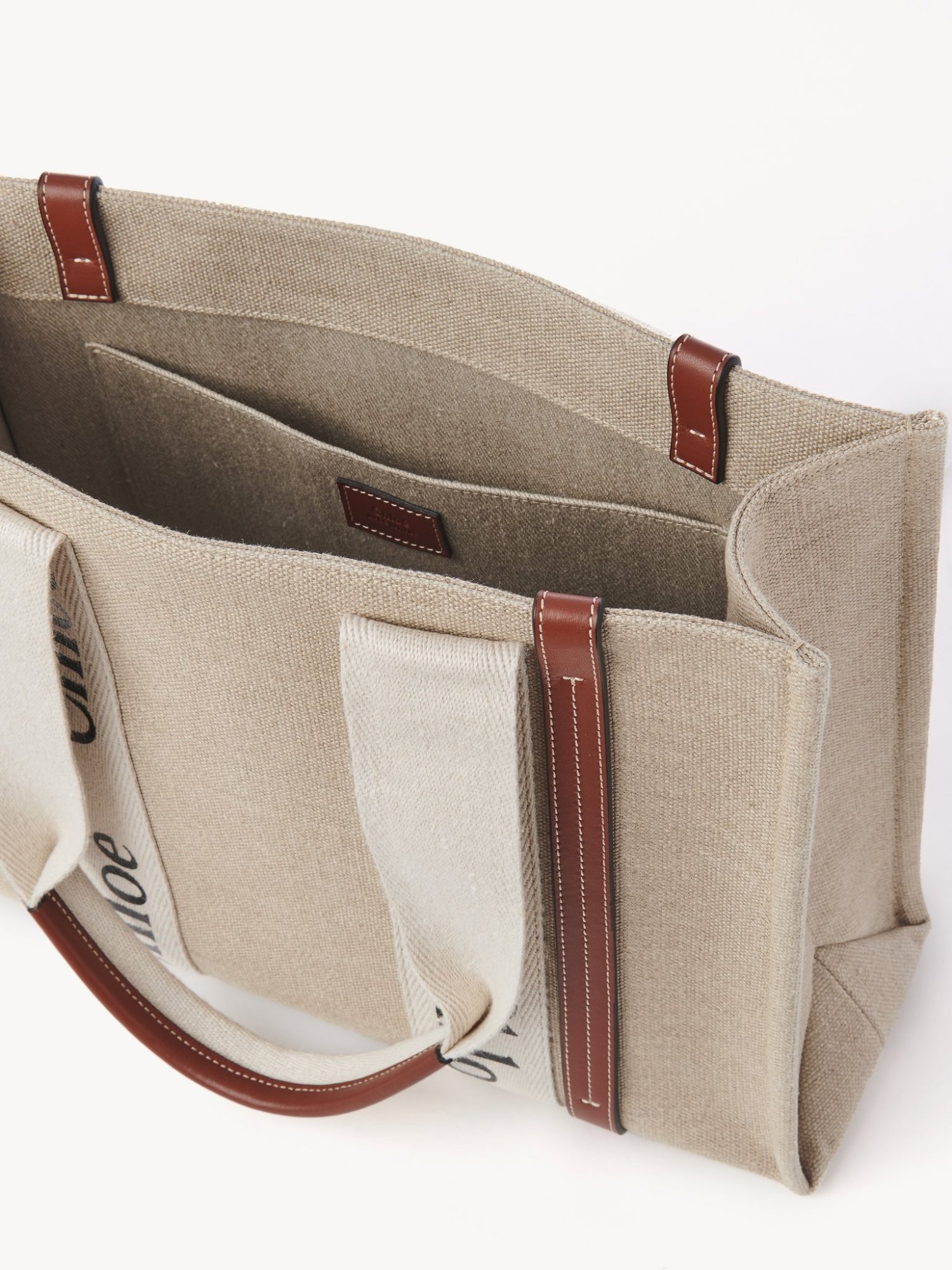 Chloé Logo-strap Tote Bag In Nude