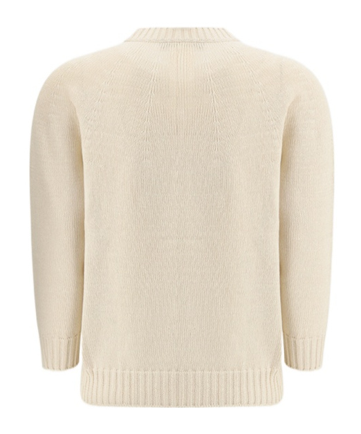 Fabiana Filippi Crewneck Buttoned Knitted Cardigan In Nude
