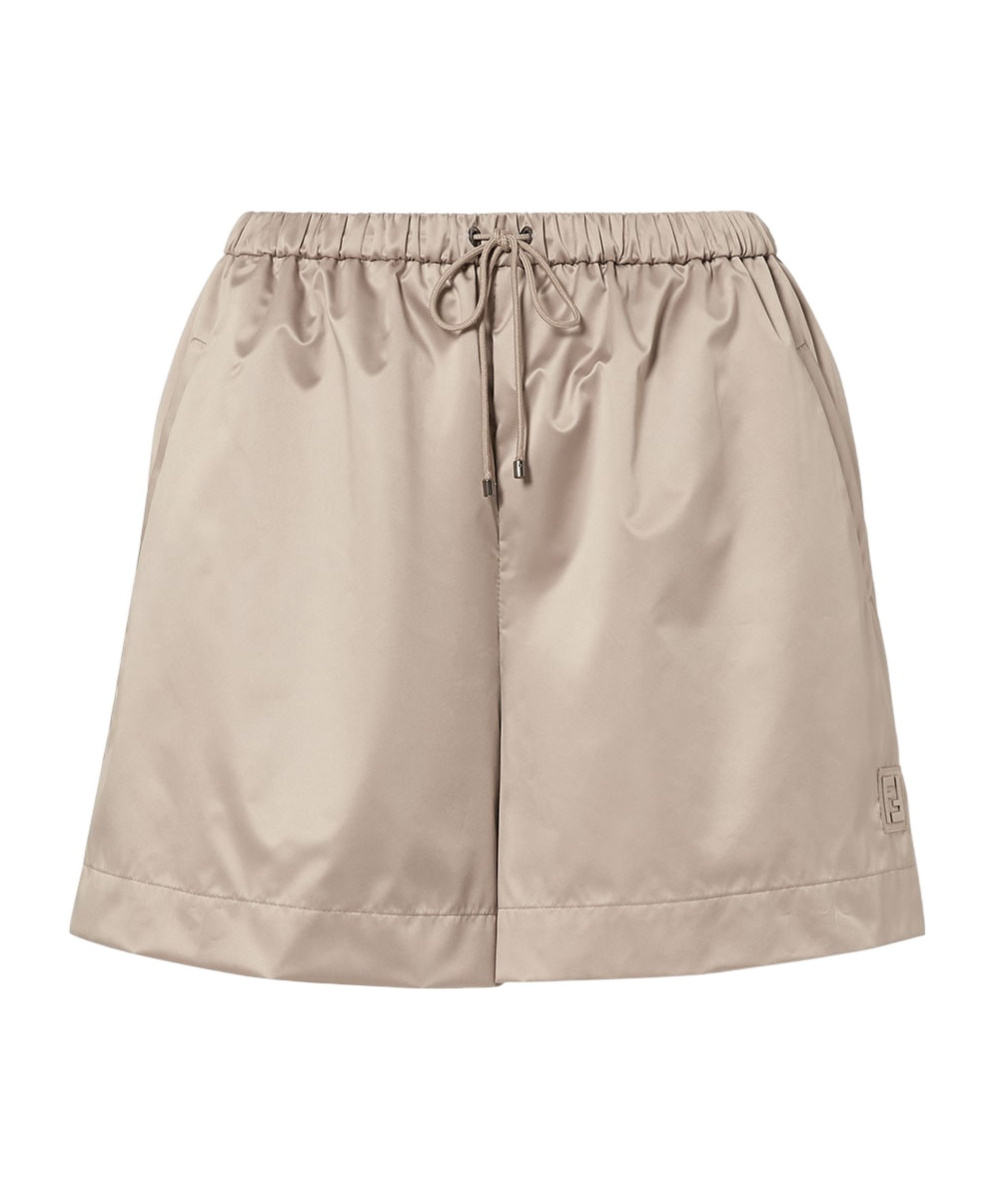 Fendi Technical Silk Shorts In Nude