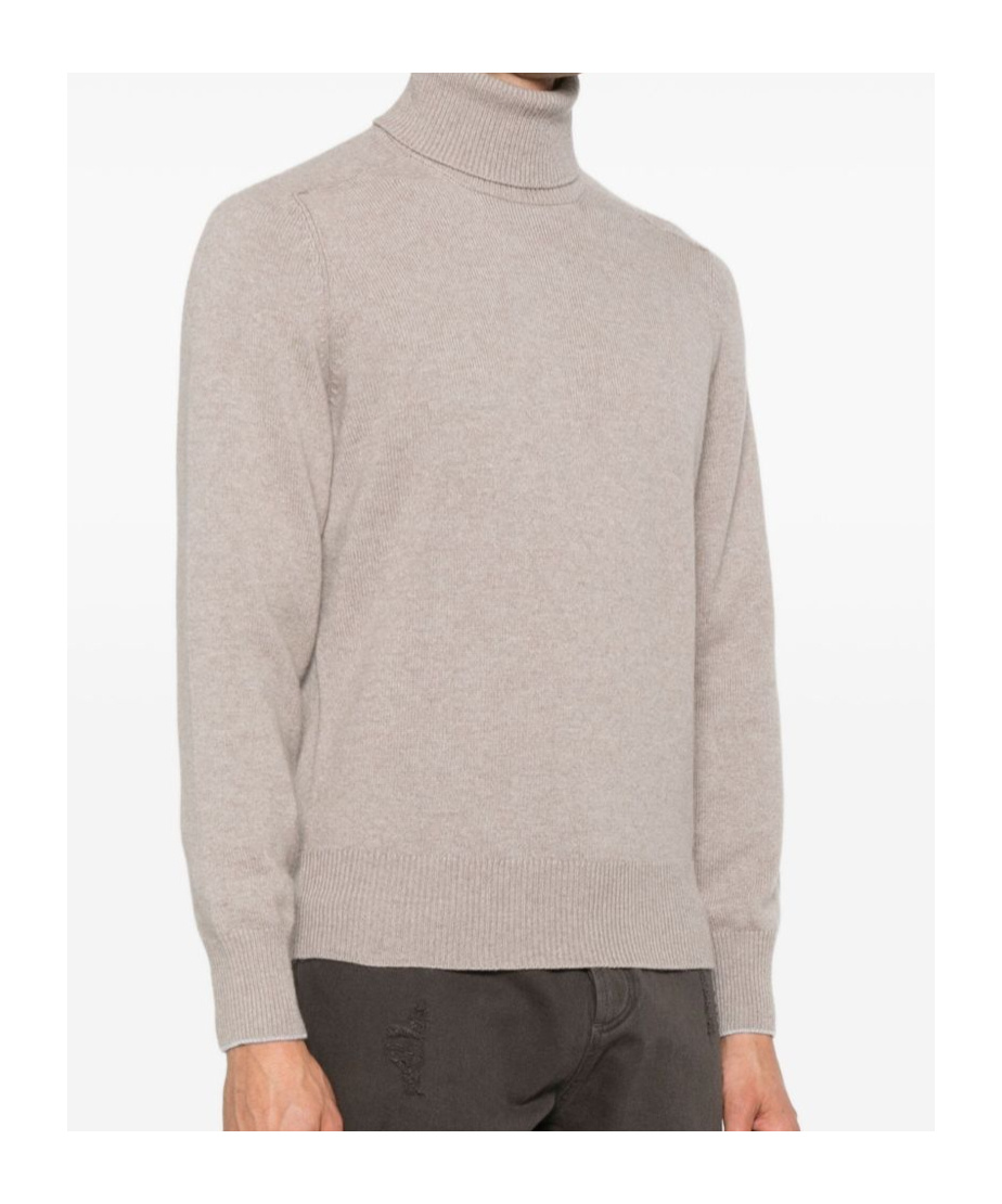 Brunello Cucinelli Turtleneck Cashmere Sweater In Neutral