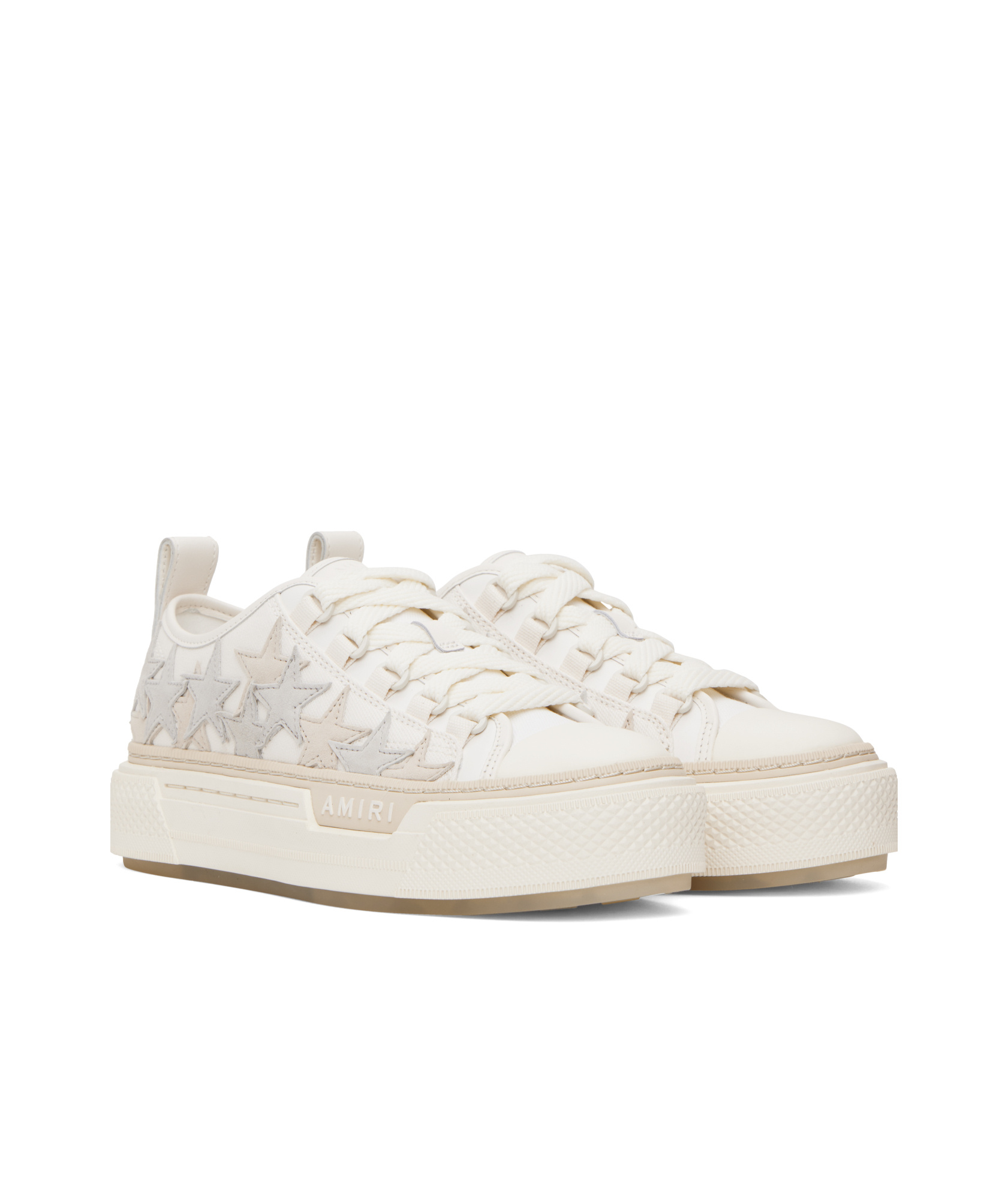 Amiri Boucle Stars Court Low Sneaker In White