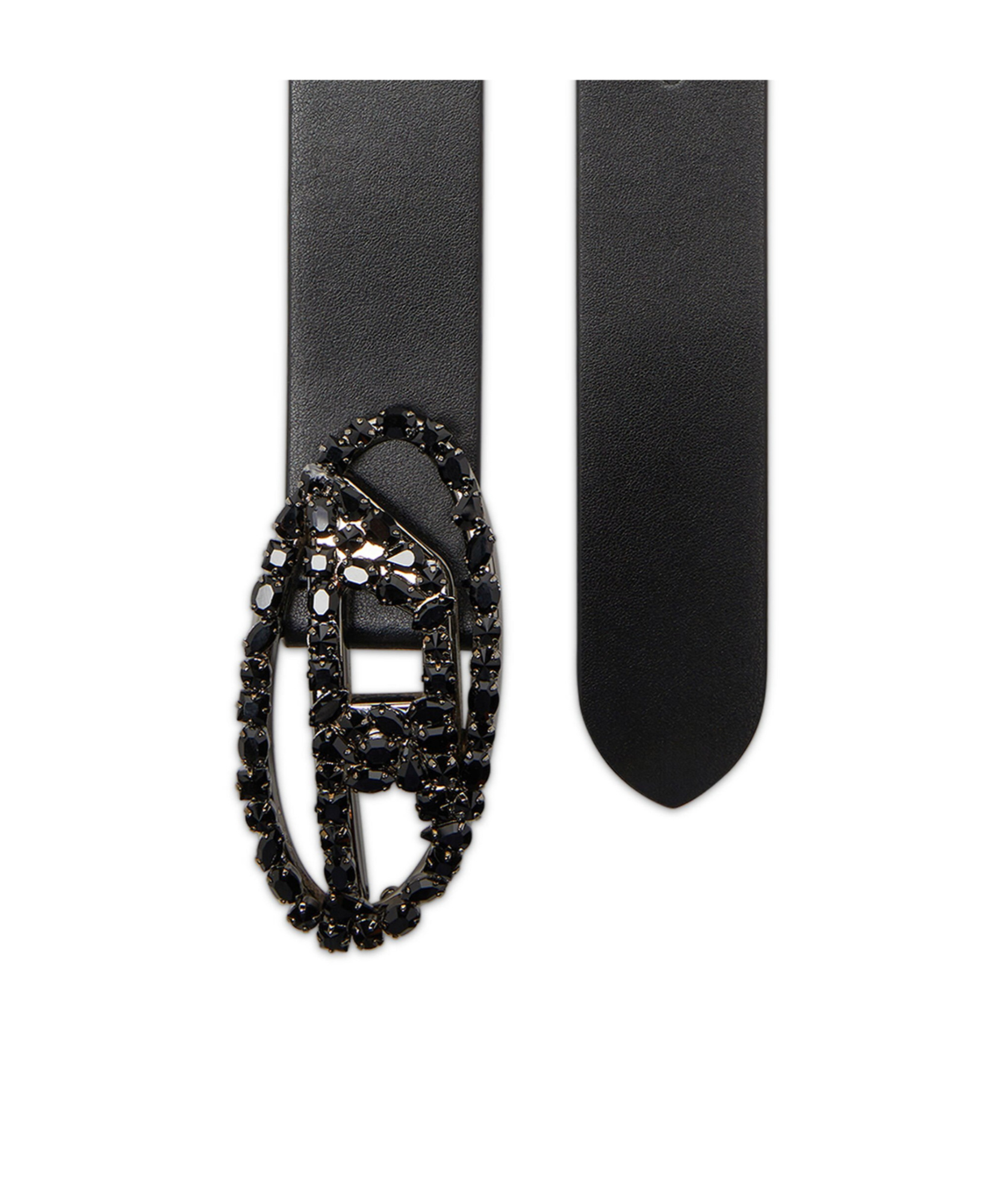 Diesel B-1dr Oval Logo Belt In Black