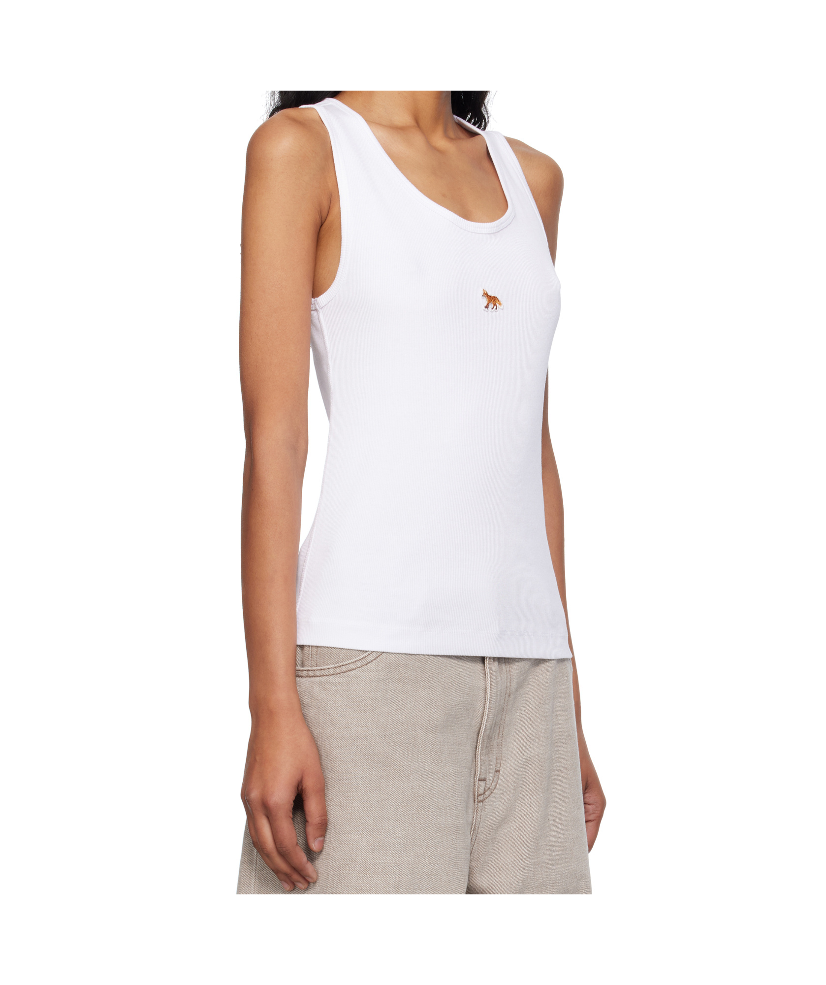 Maison Kitsuné Maison Kitsune Baby Fox Sleeveless Top For In White