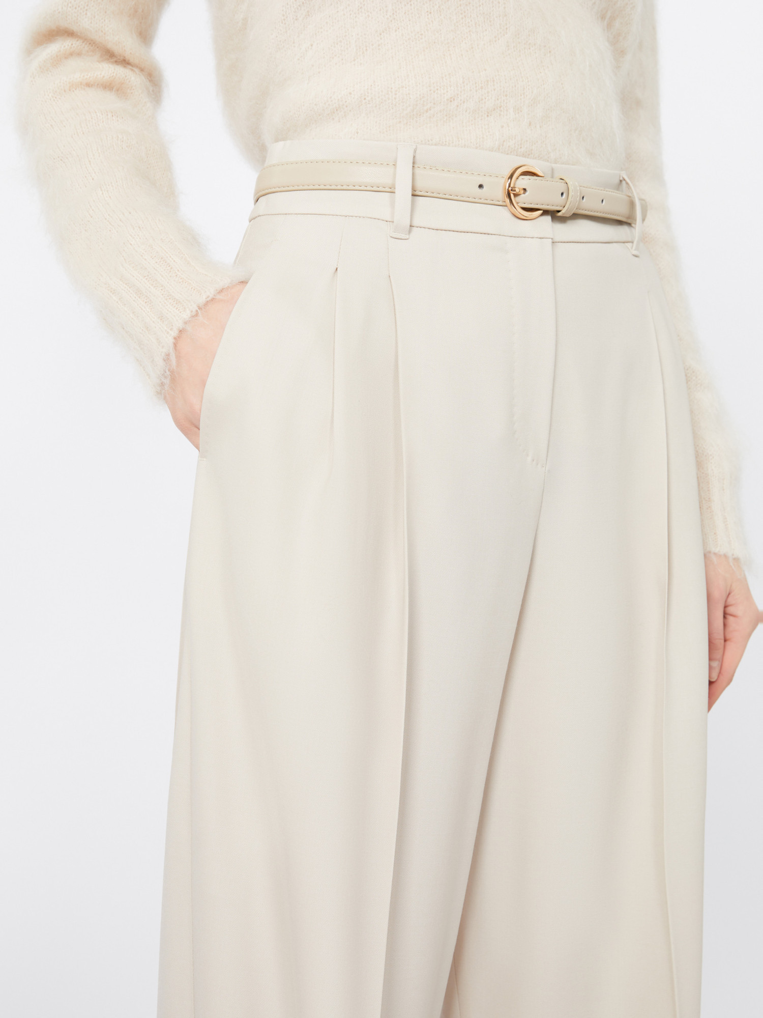 Max Mara Studio Entrata Trouser Beige In Neutral