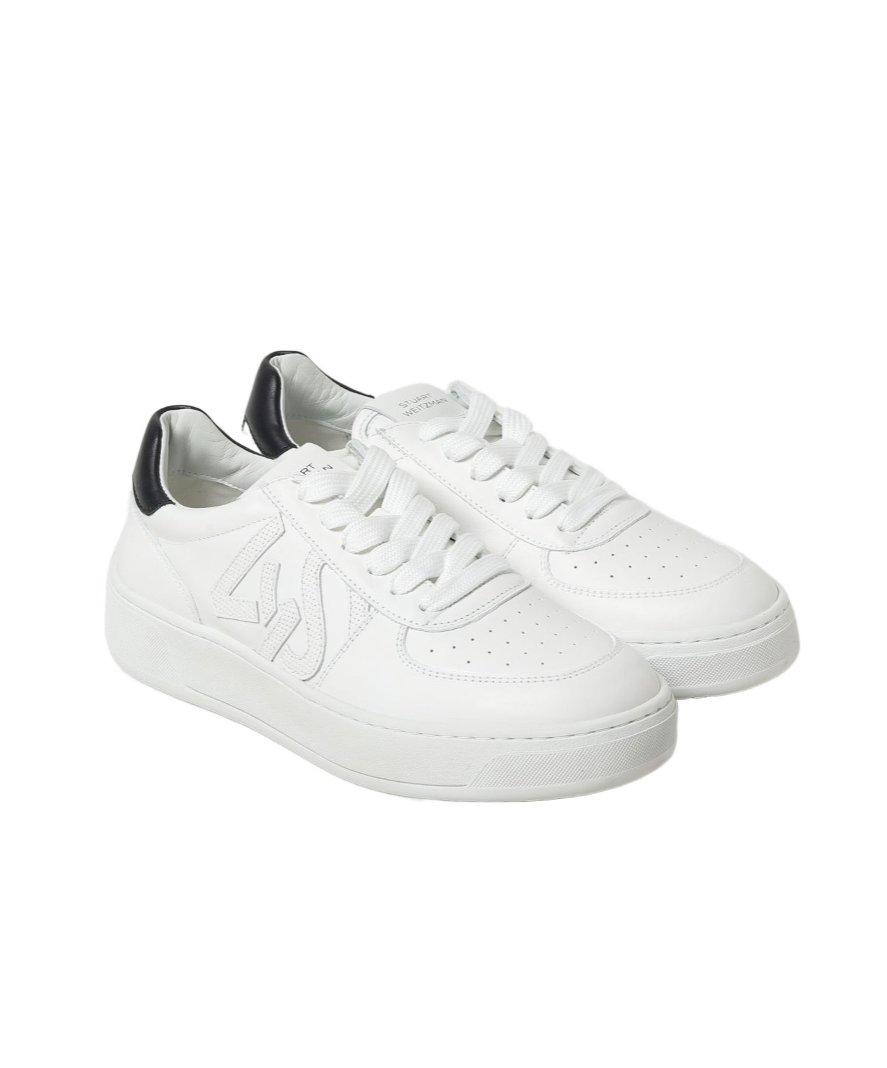 Stuart Weitzman Lace-up Low-cut Casual Shoes In White