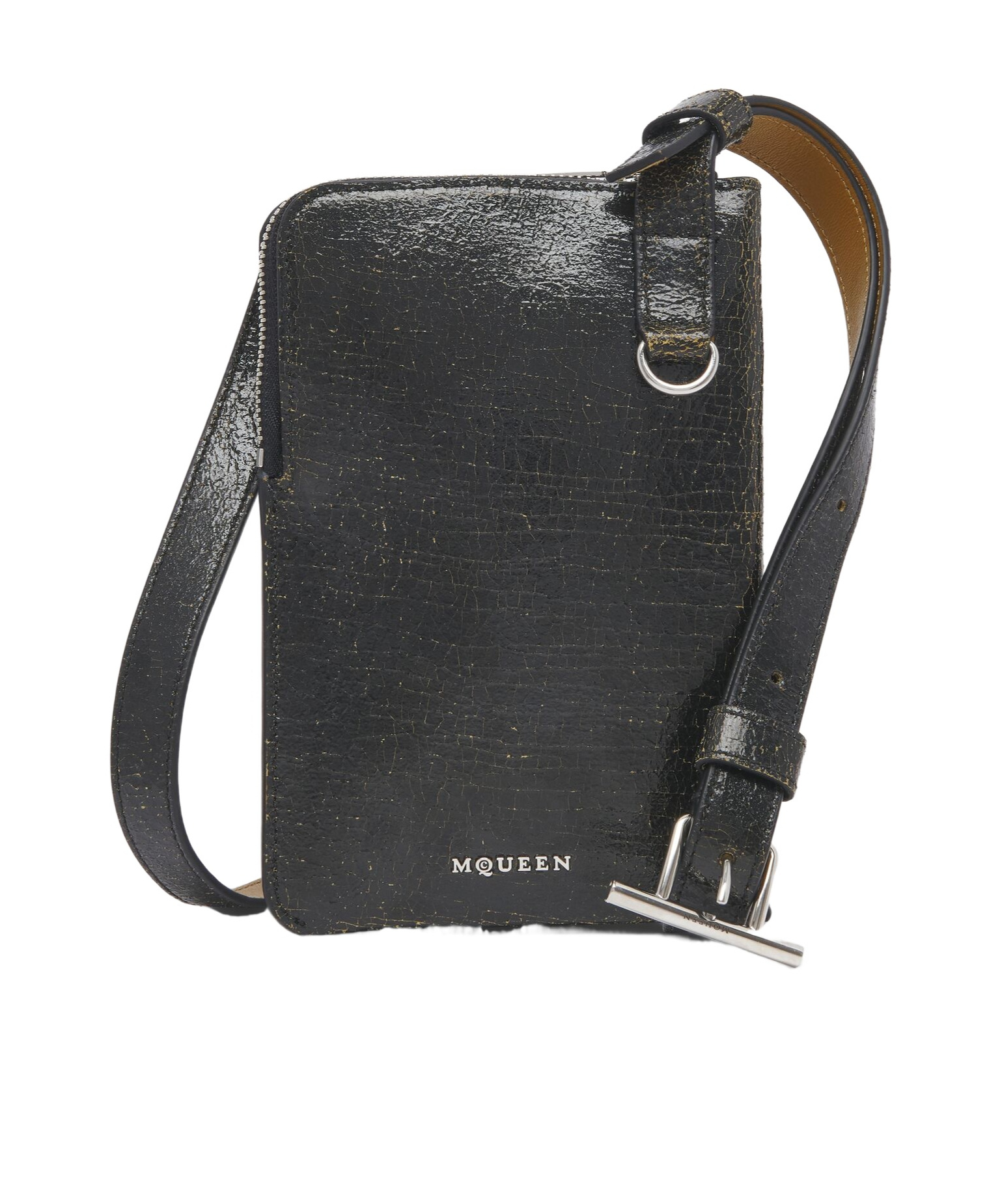 Alexander Mcqueen T-bar Suspender Mobile Phone Bag In Black