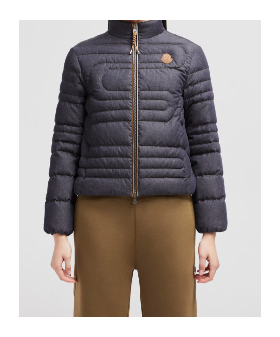 Moncler Long-sleeved Short Down Jacket In Black