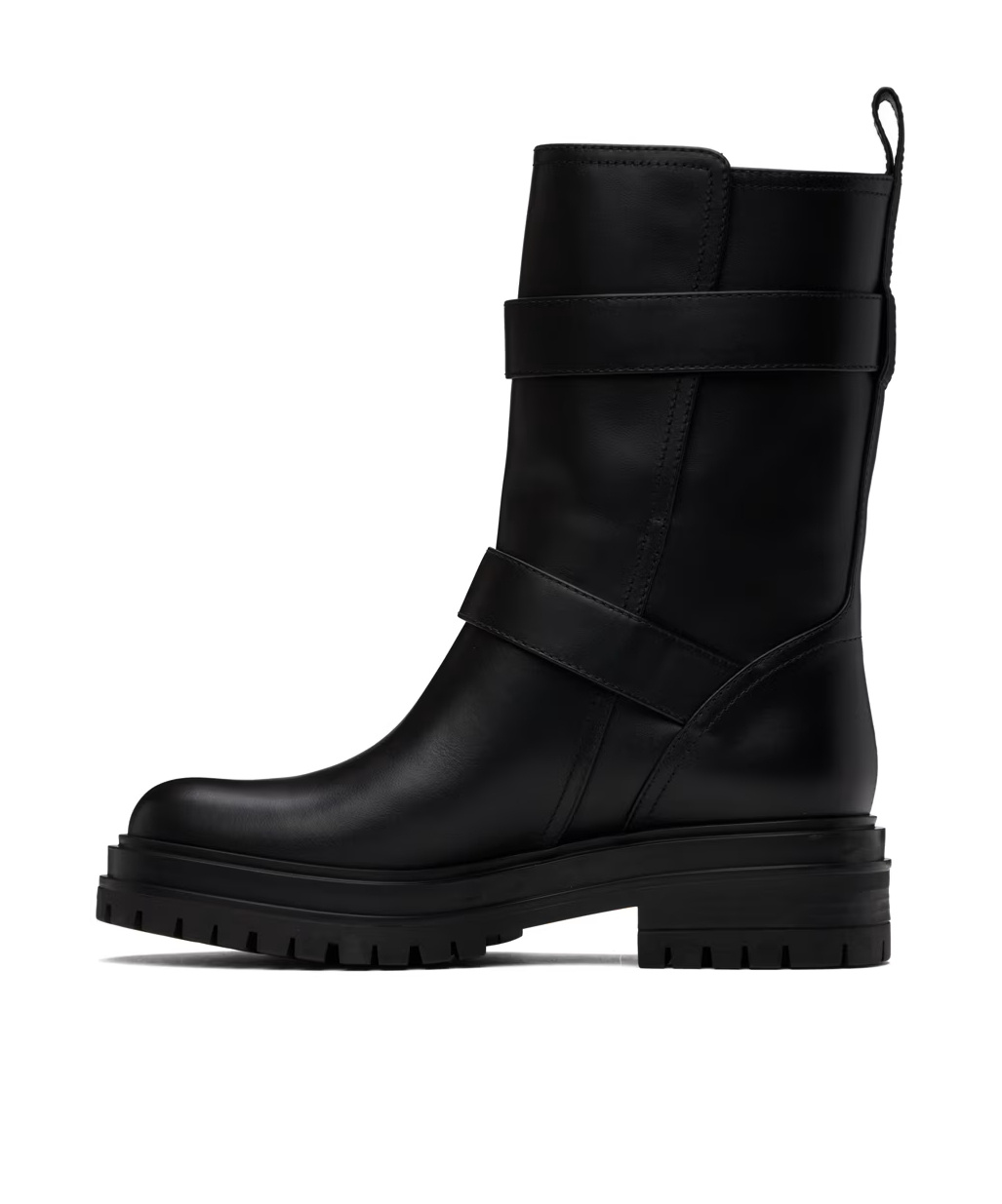 Gianvito Rossi Black Leather Biker Boots In Black