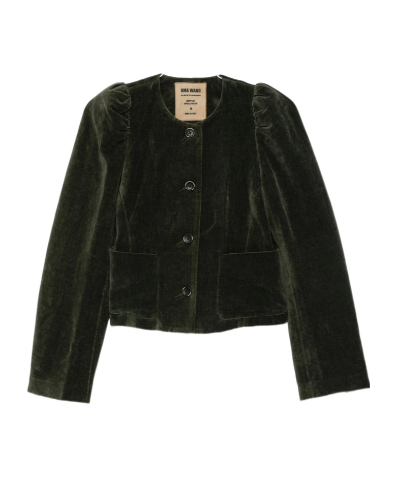 Uma Wang Long-sleeves Velvet Jacket In Black