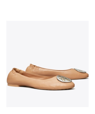 Tory Burch Ballerinas Double T Aus Veloursleder In Nude