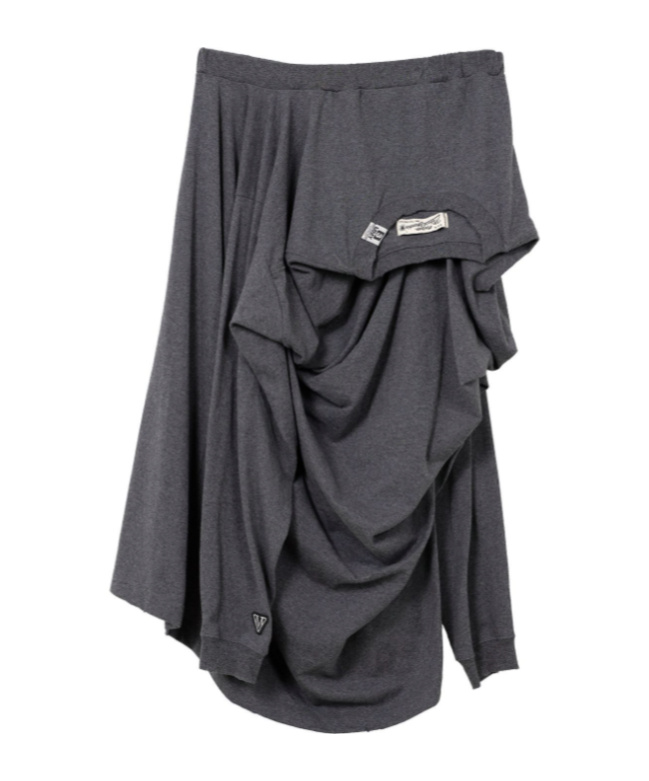 Miharayasuhiro Draped Asymmetrical Skirt In Gray