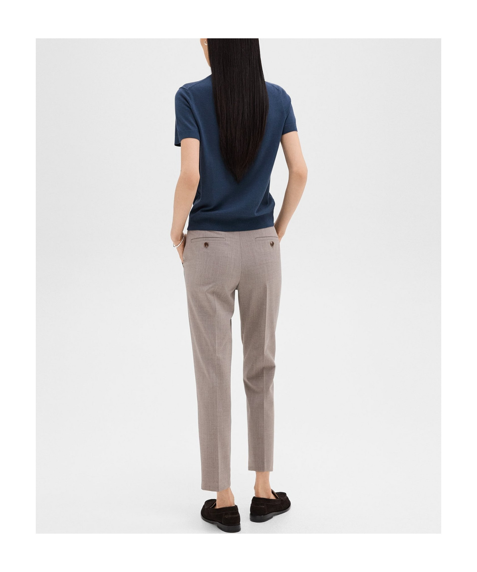 Theory Treeca Casual Pants In Gray