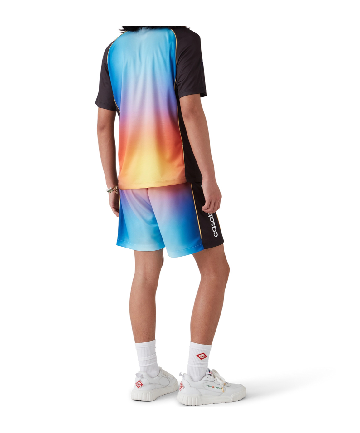 Shop Casablanca Birdseye Shorts In Blue