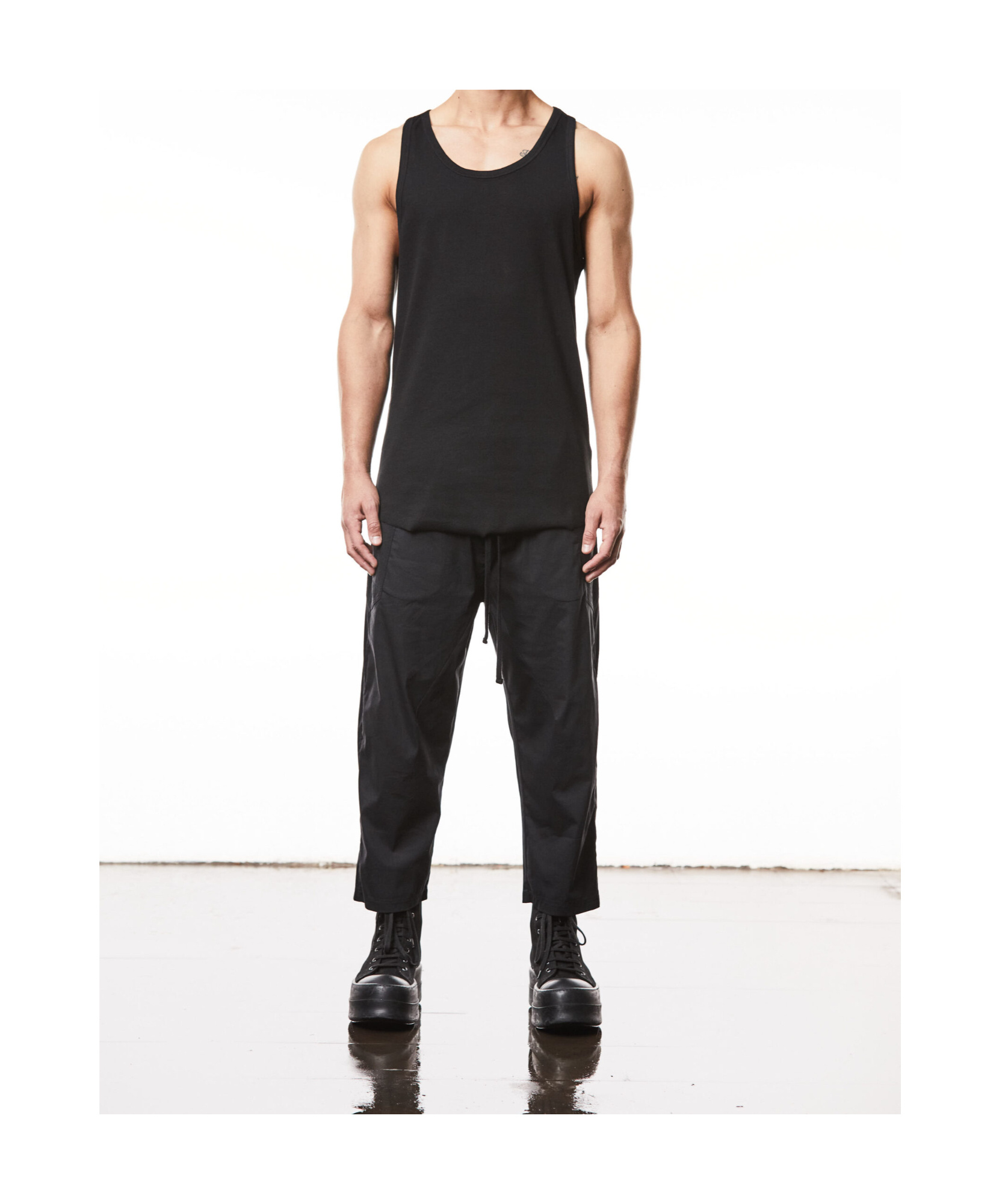 Thom Krom Scoop-neck Ribbed-knit Tank Top In Black