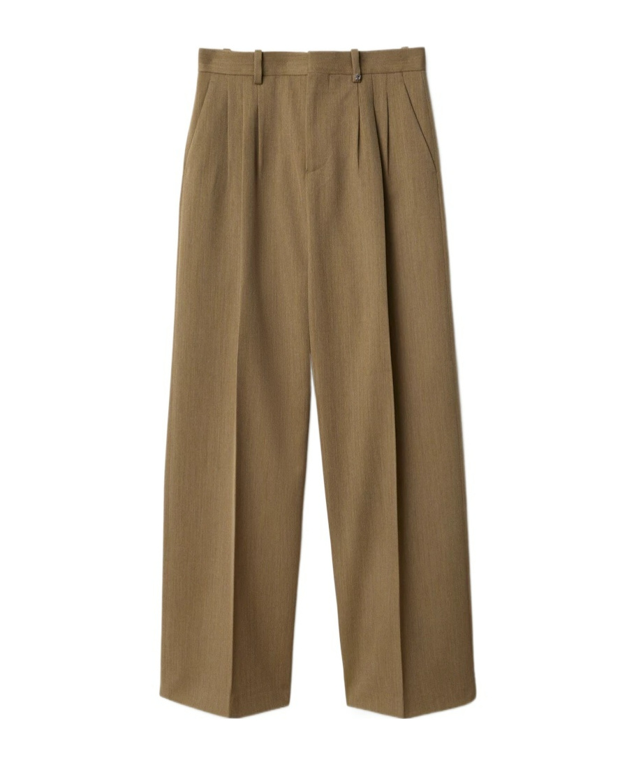 Burberry Wool Tailored Trousers In Brown