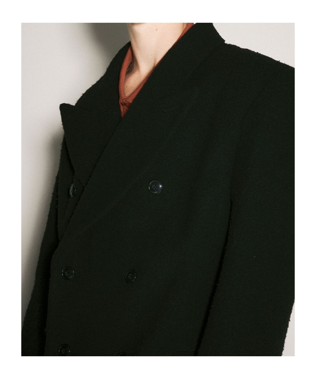 Martine Rose Double-breasted Long Coat In Black