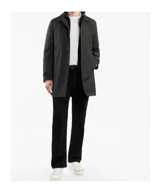 Fay Morning Coat In Technical Poplin In Black
