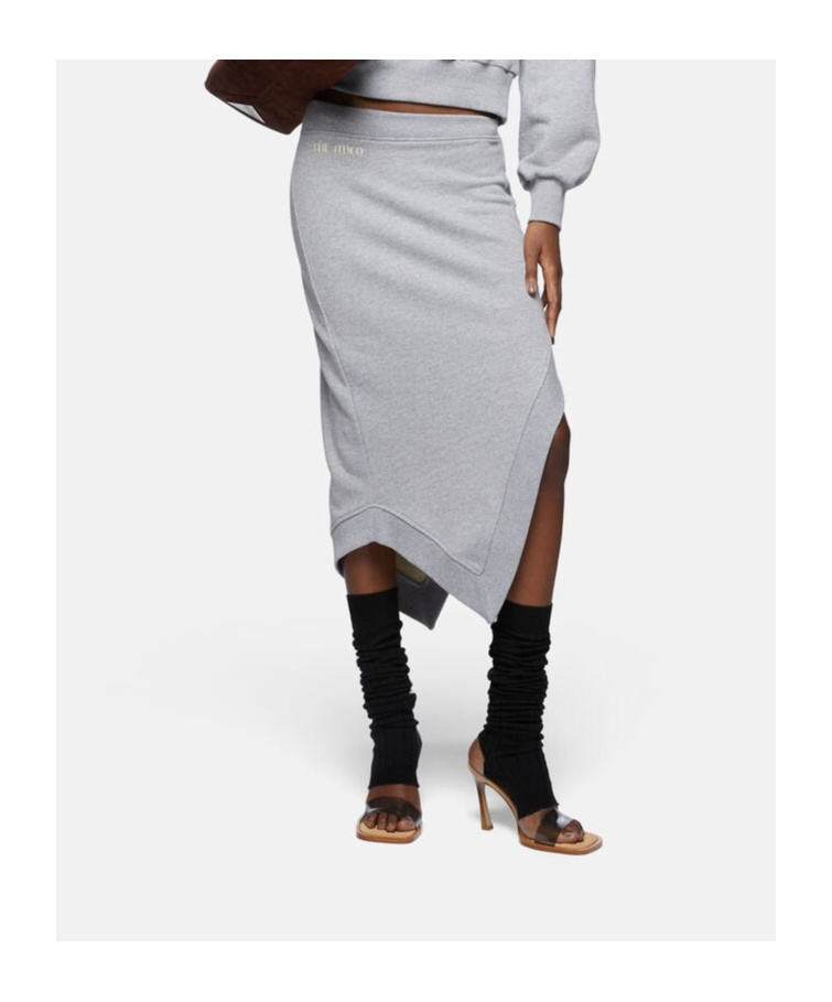 Shop Attico The Asymmetric Midi Skirt In Gray