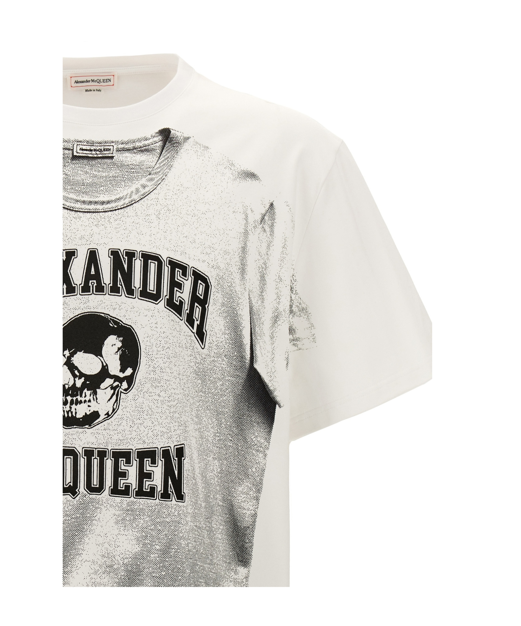 Alexander Mcqueen Printed Compact Cotton T-shirt In White