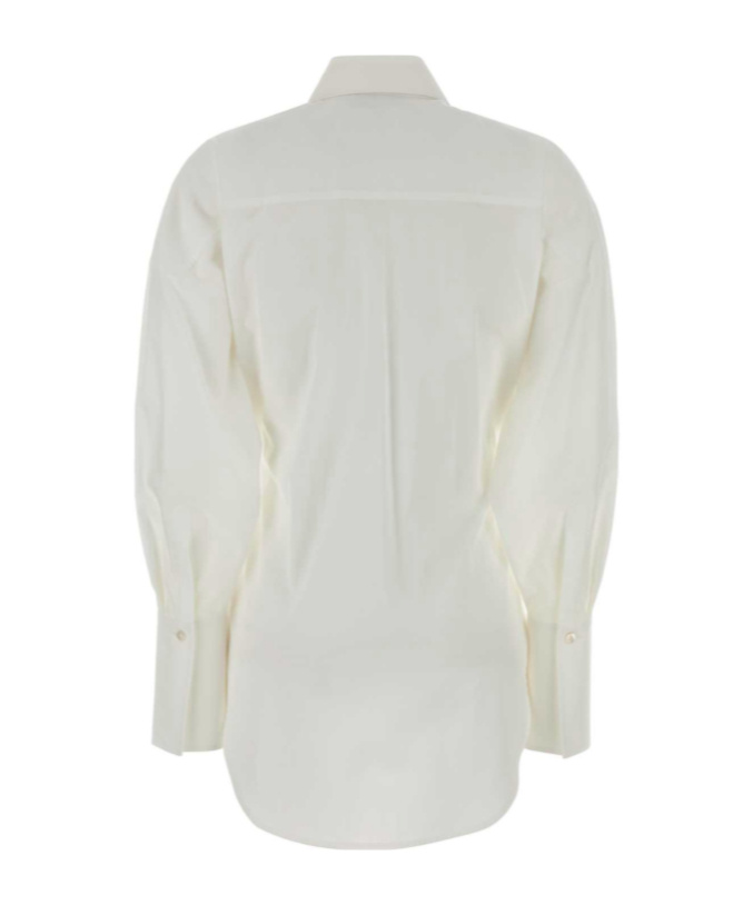 Blumarine Longline Shirt With Waist Tie Detail In White