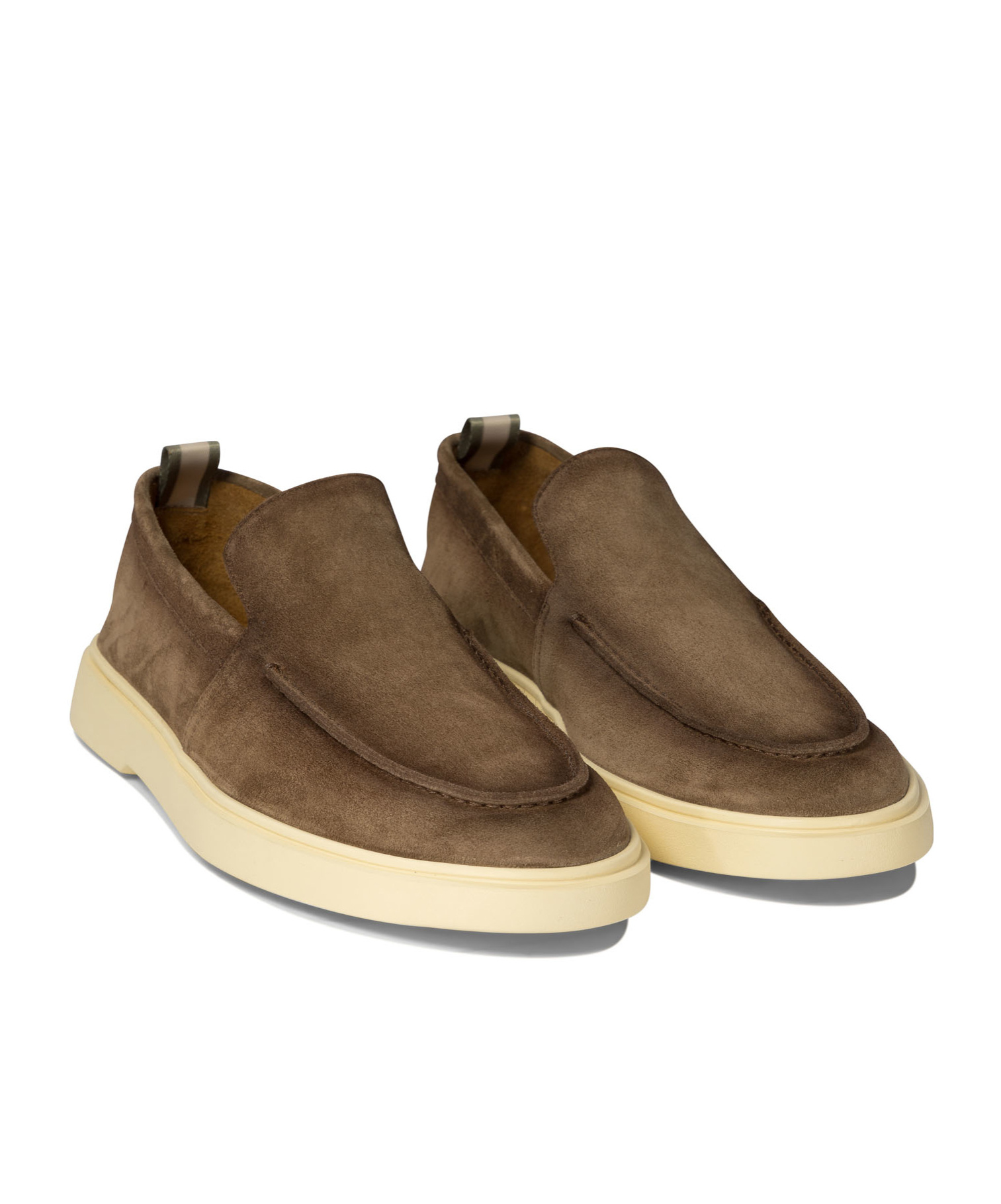 Officine Creative Mens Khaki Bones Slip-on Suede Penny Loafers In Brown