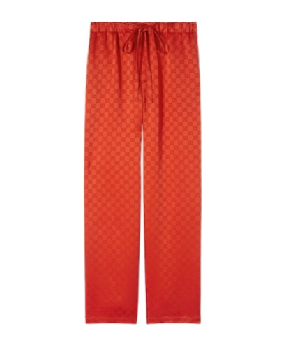 Gucci Gg Satin Pants In Red