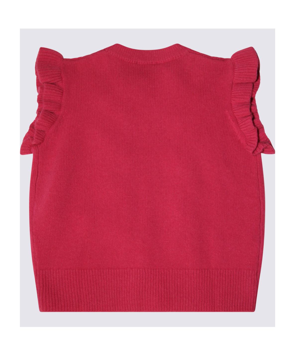 Il Gufo Cable-knit Virgin Wool Gilet In Red