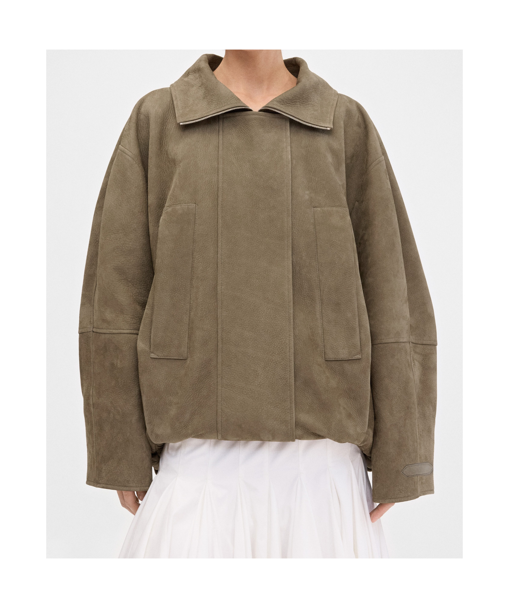 Jacquemus Long-sleeved Leather Jacket In Brown