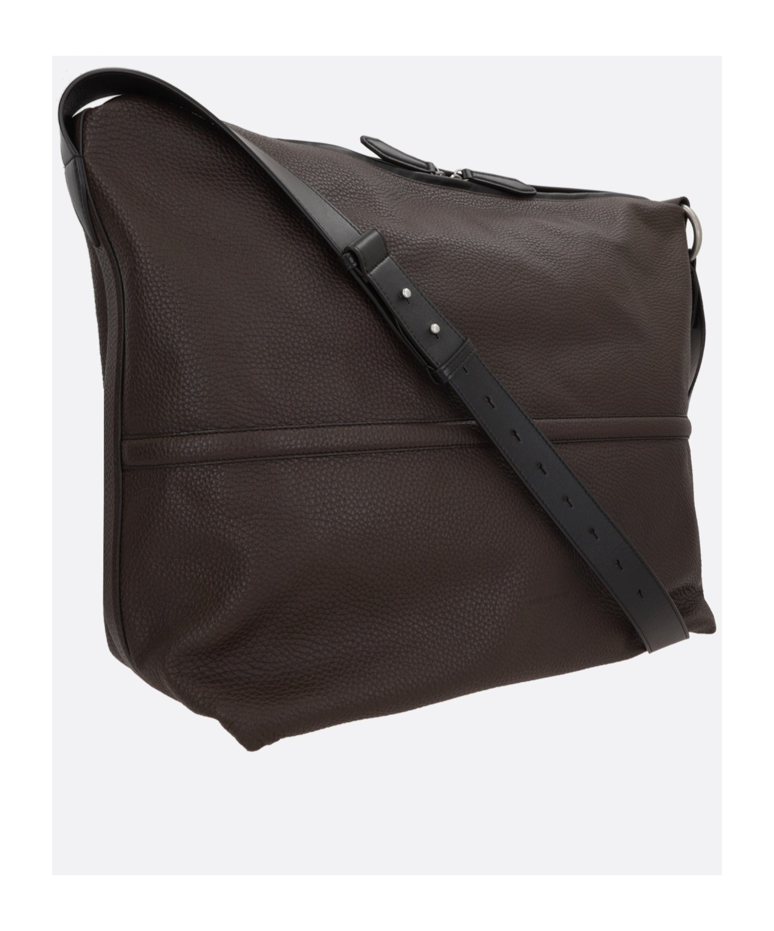 Dries Van Noten Holdall Shoulder Bag In Grainy Leather In Black