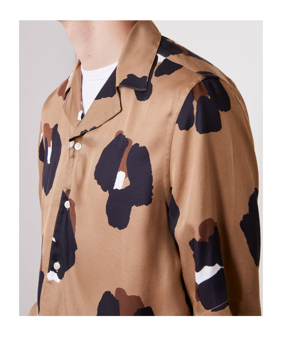 Officine Generale Short-sleeve Leopard Print Shirt In Pink