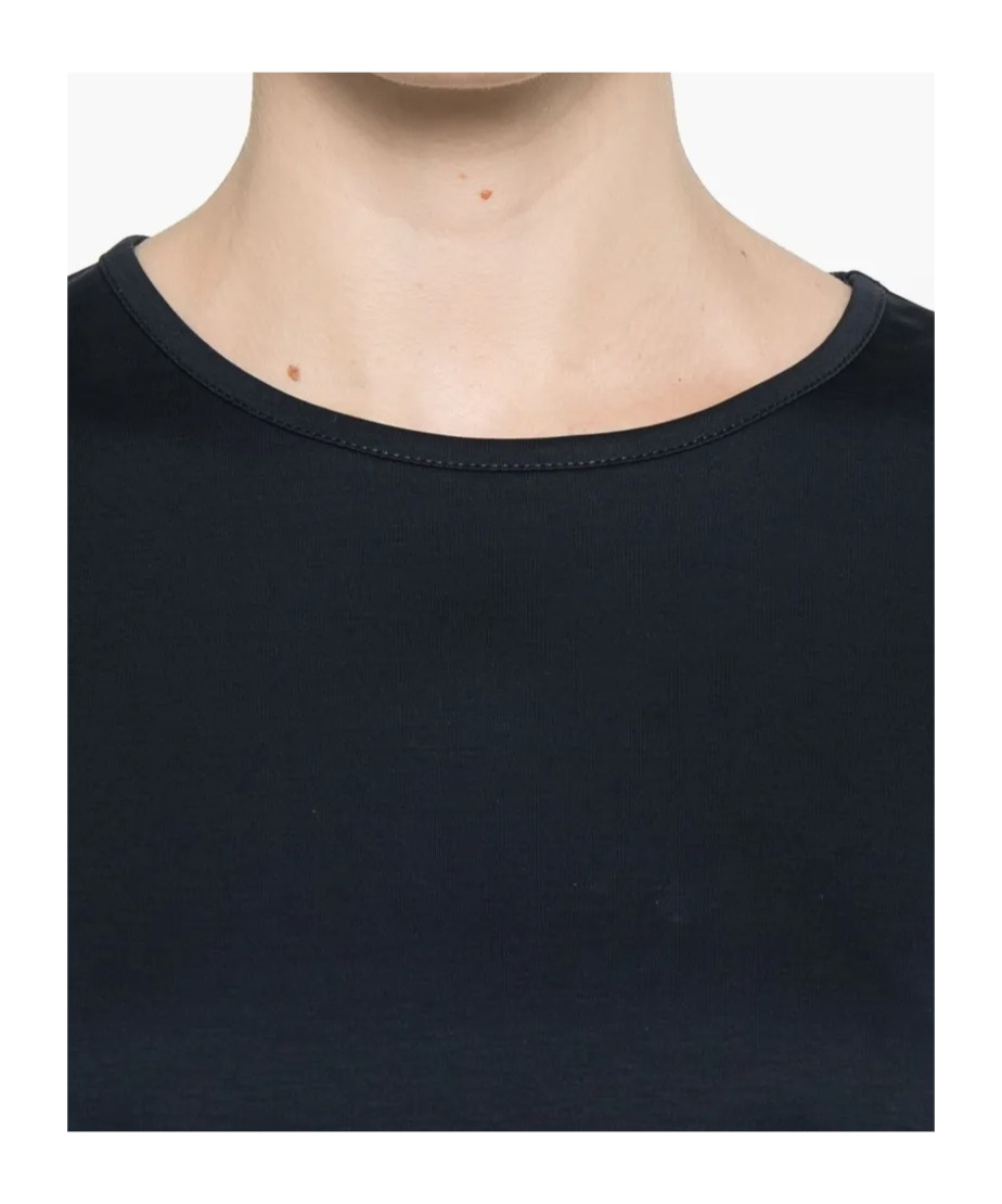 Herno Side Slits Cotton T-shirt Clothing In Black