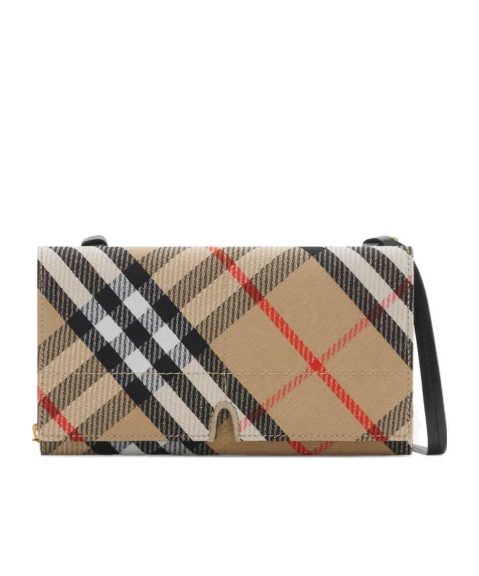 Burberry Beige Check Crossbody Bag In Multicolor