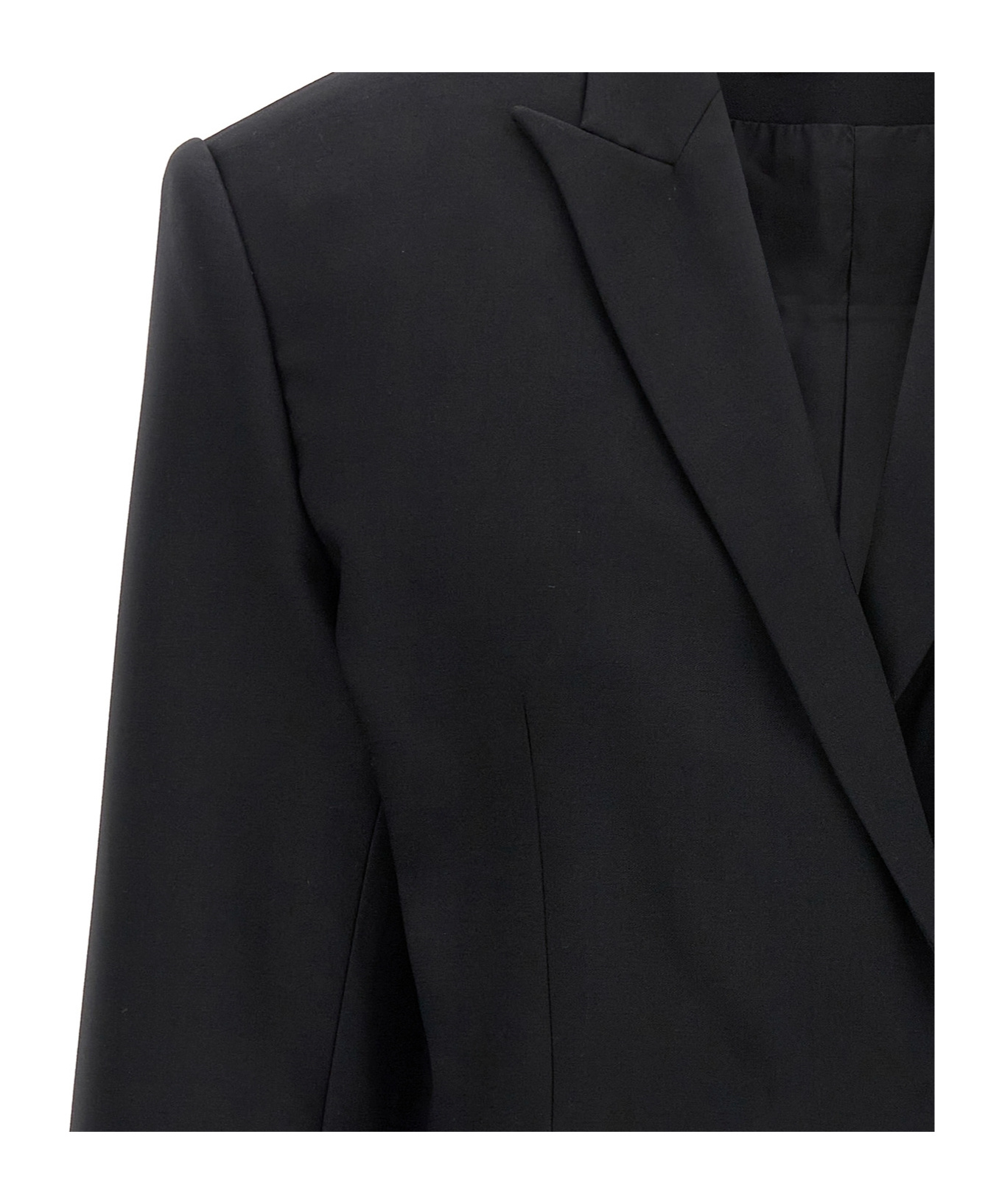 Shop David Koma Cropped Blazer In Black