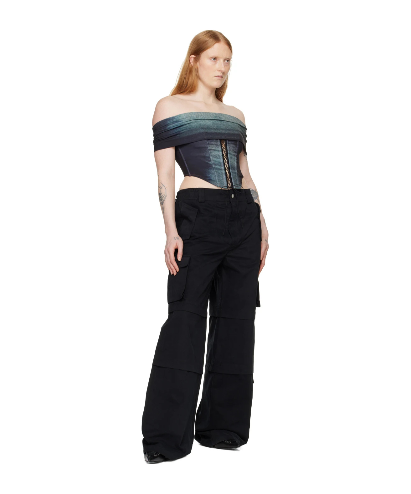 Misbhv Plain Jersey Strapless Top In Black