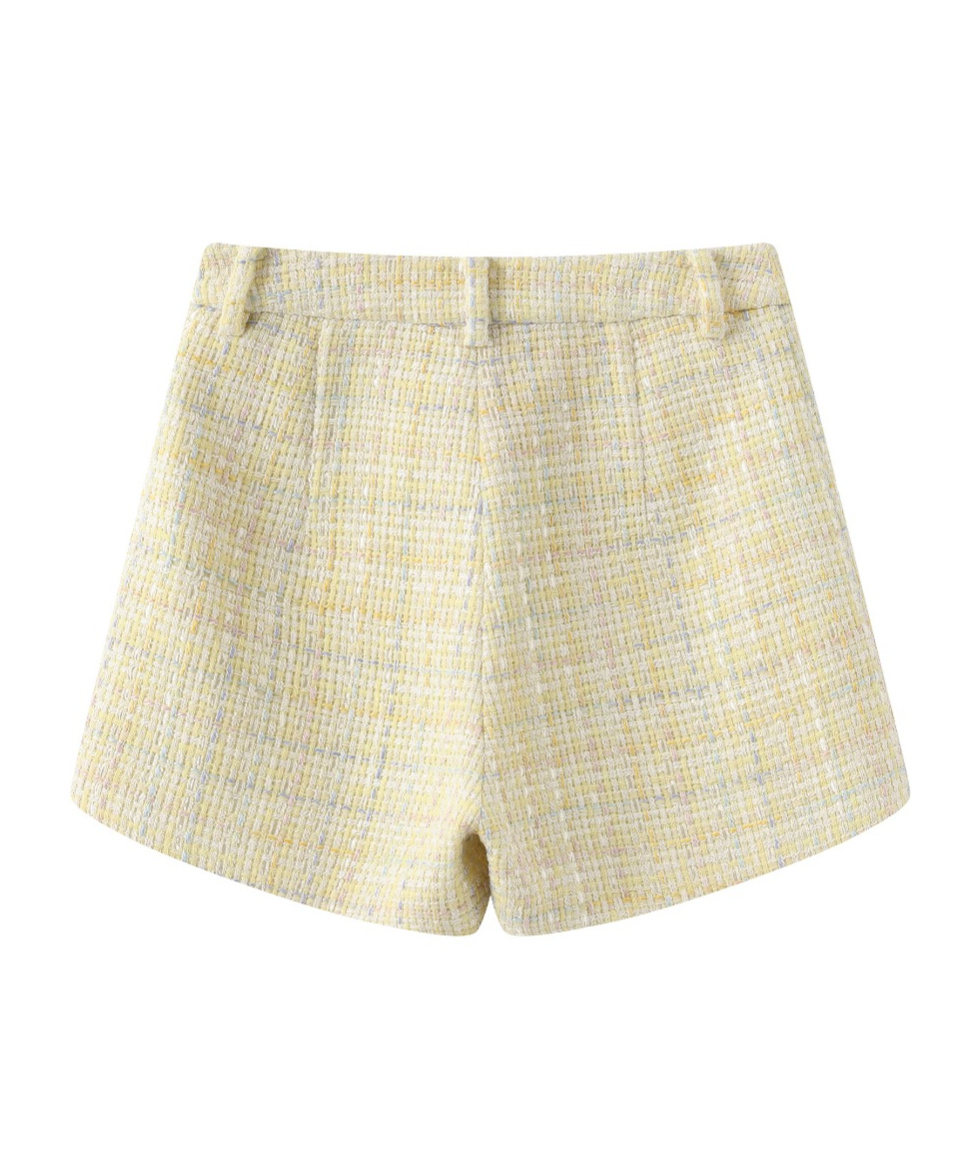 Marissa Chiara Belt Loop Shorts In Yellow