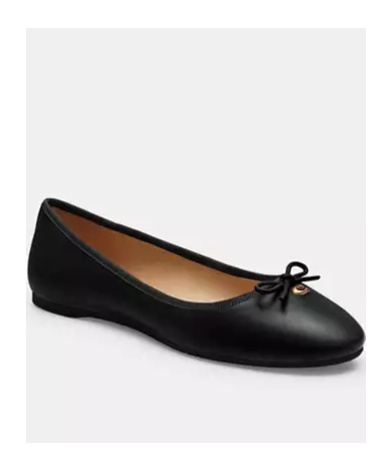 COACH ABIGAIL LEATHER BALLERINA SHOES