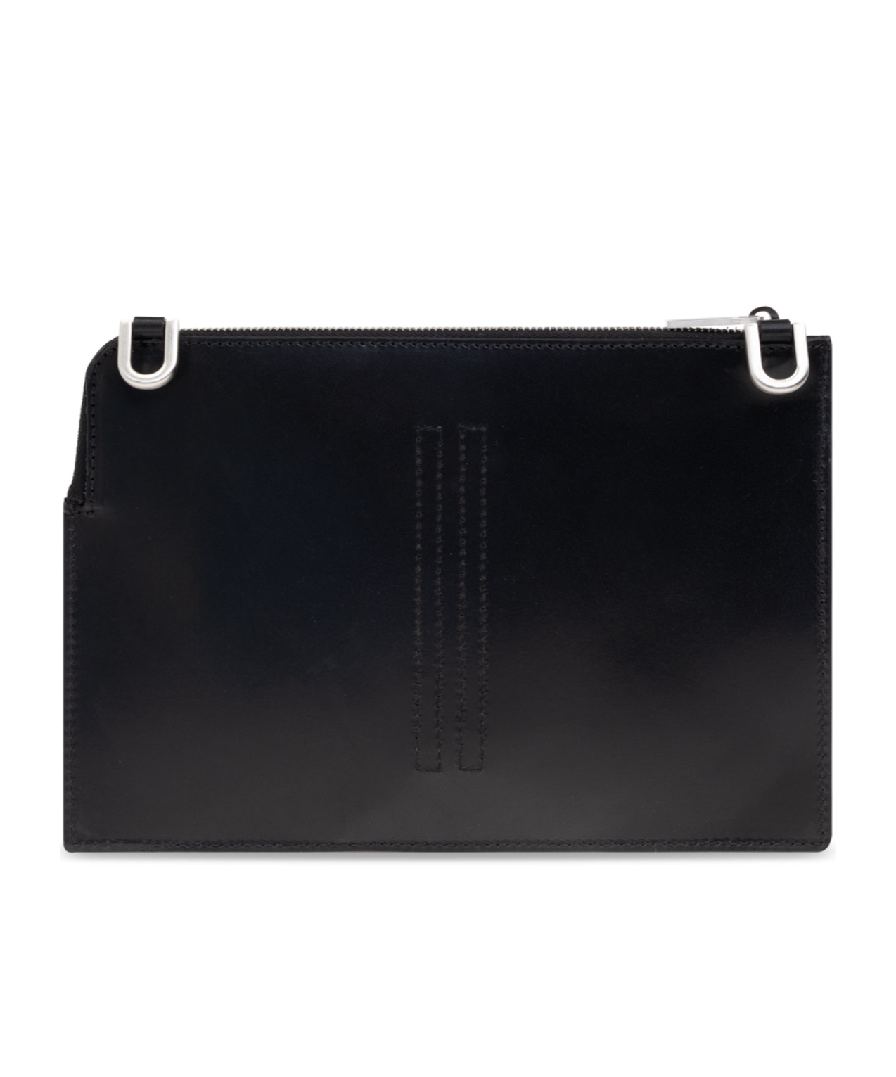 RICK OWENS RICK OWENS LOGO EMBOSSED ZIPPED SHOULDER BAG