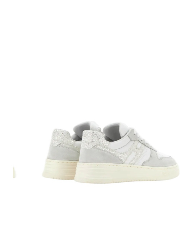 Shop Hogan Leather Sneakers In White