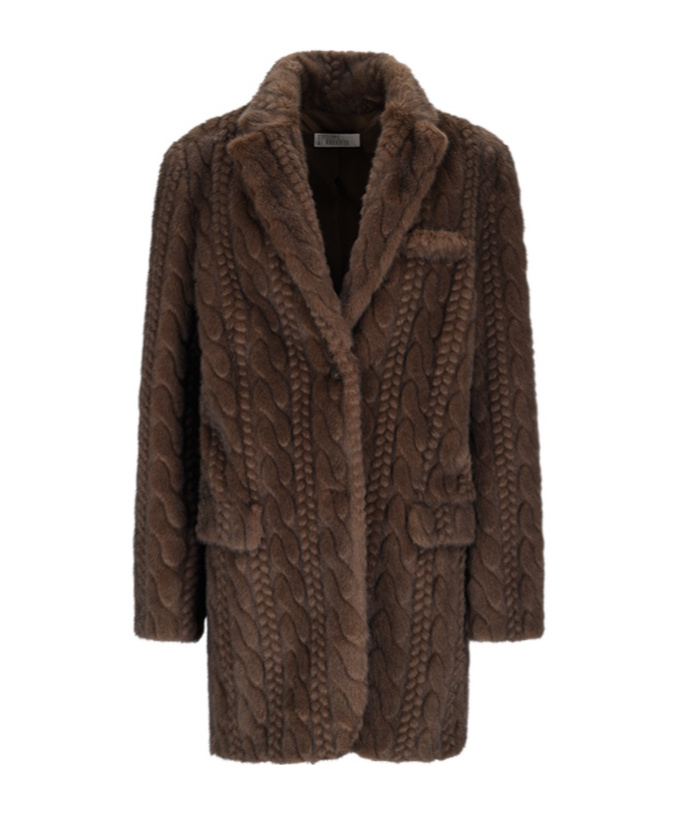 Giuseppe Di Morabito Brown Eco Fur Coat In Brown